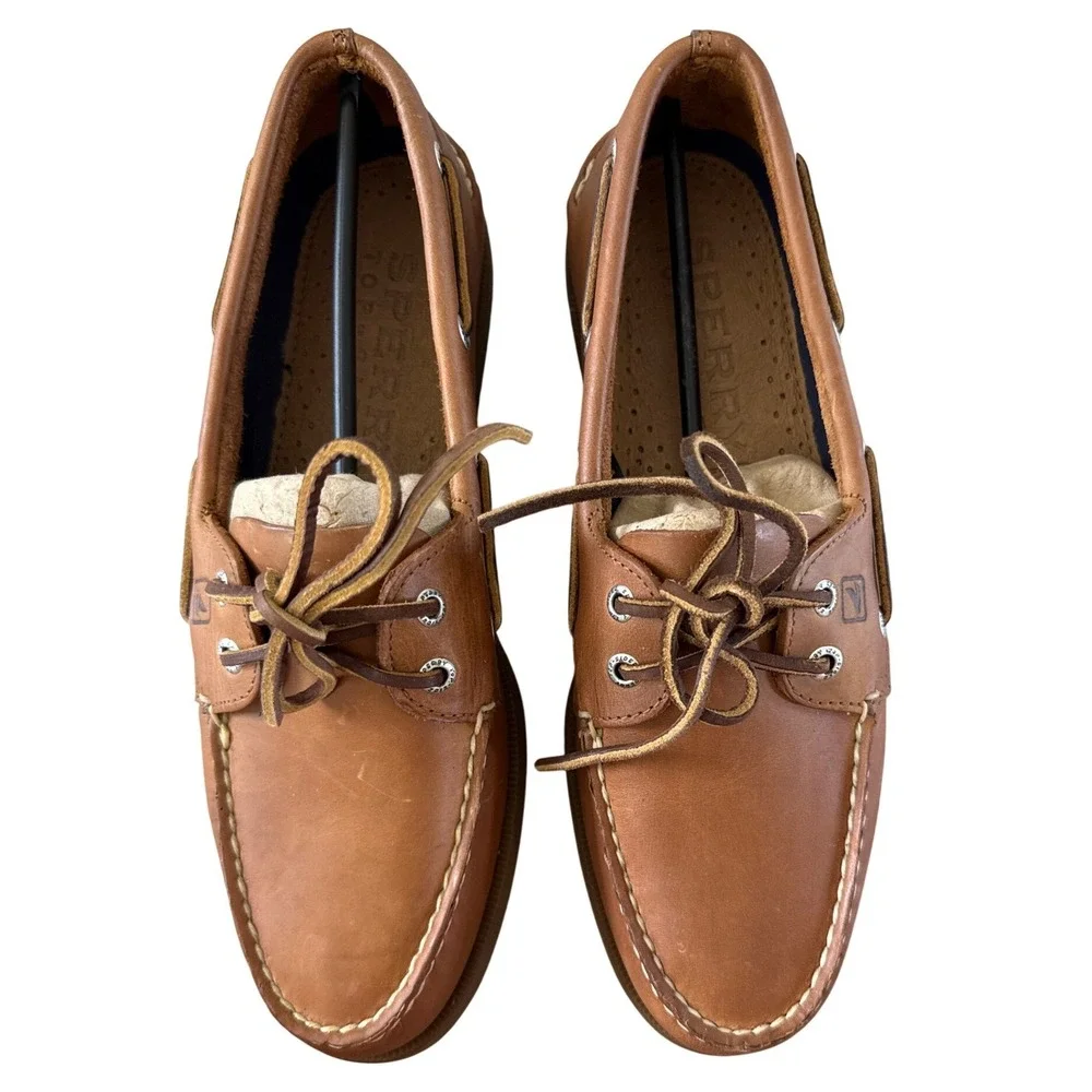 Sperry Authentic Original 2 Eye Boat Shoes Mens 10 Sahara Leather Tan NIB $110